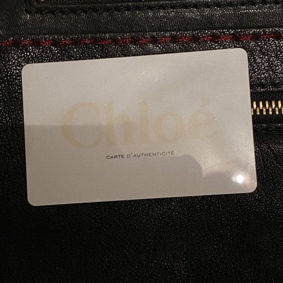 LIKE NEW CHLOE Angie Medium Black Lambskin Leather Shoulder Cross Body Tote Bag - Picture 15 of 16